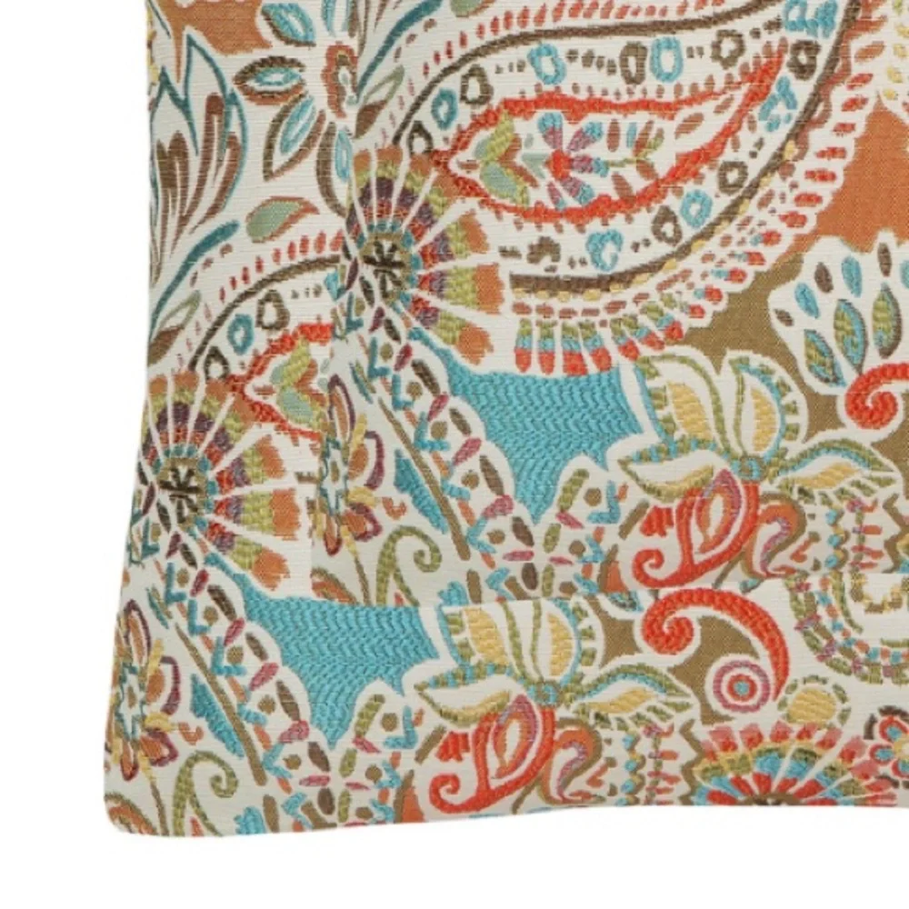 Colorful Paisley Jacquard Throw Pillow Covers SQUARE 20x20”-Pack of 2